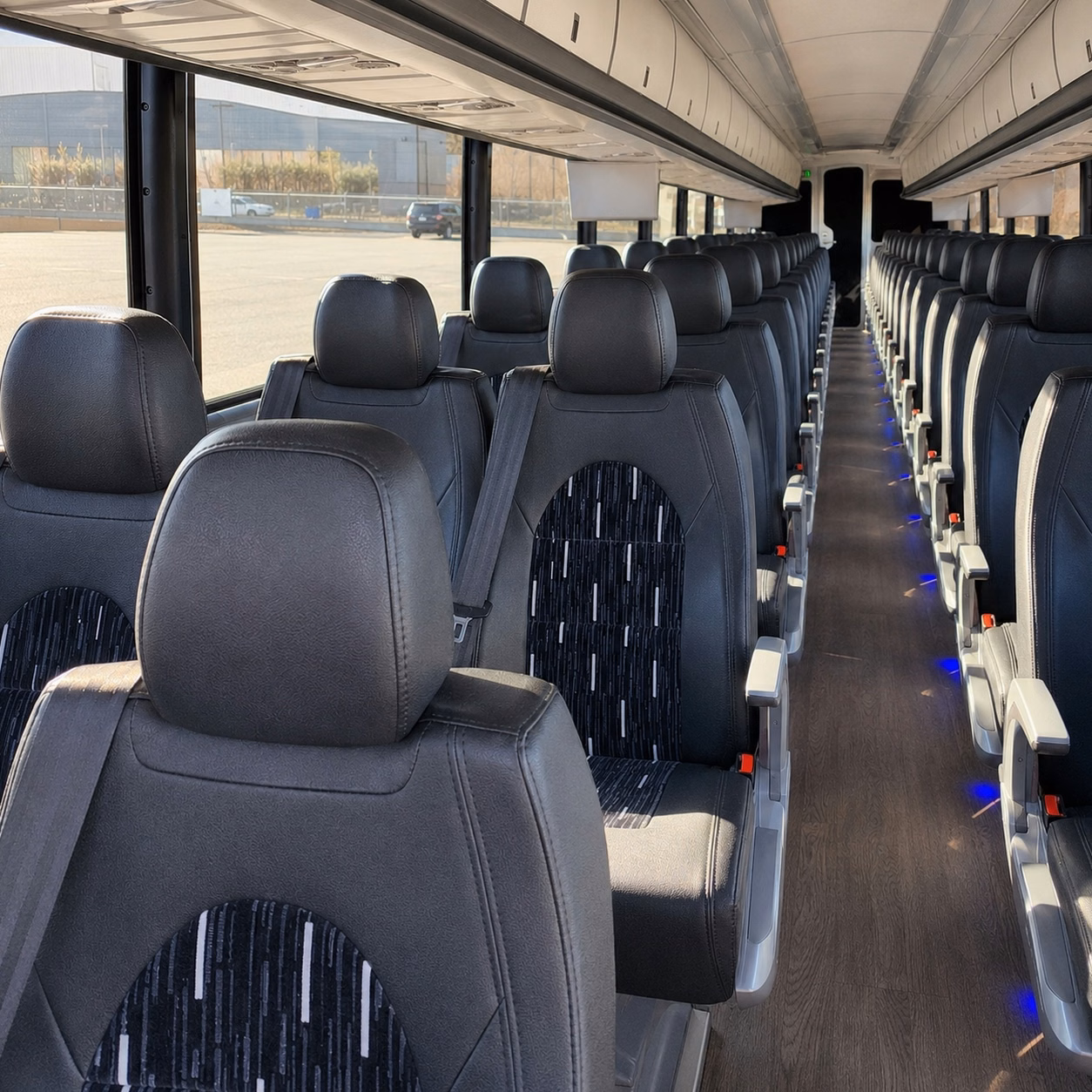 56 passenger charter bus interior